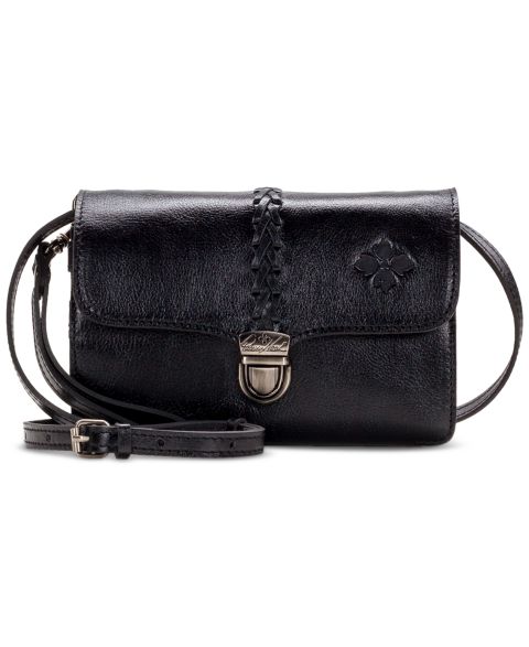 Женская сумка Patricia Nash Bianco Small Leather Crossbody Organizer, цвет: Чёрный / Серебряный