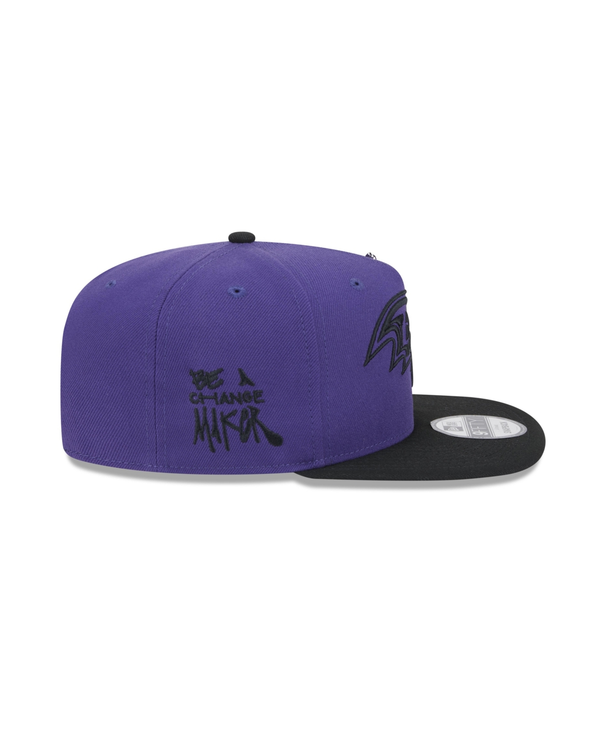 New Era Men'sBaltimore Ravens 2024 Inspire Change A-Frame 9FIFTY Snapback Hat - Purple, Black