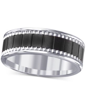 Men's Black Ceramic & Stainless Steel Band 