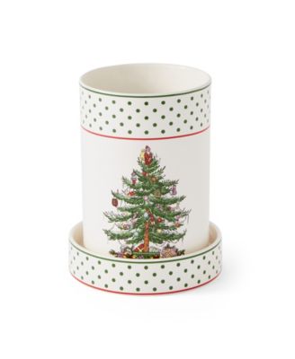 Christmas Tree Polka Dot Wine Cooler & Coaster Set