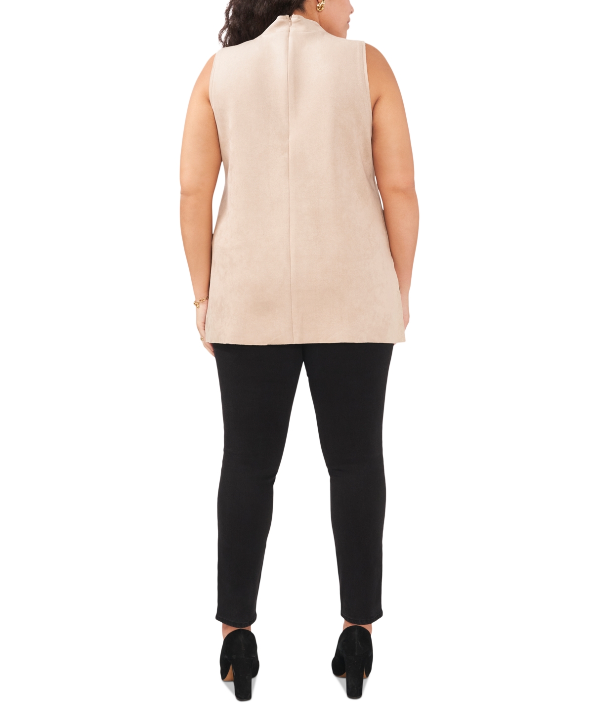 Vince Camuto Plus Size Sleeveless Faux-Suede Top