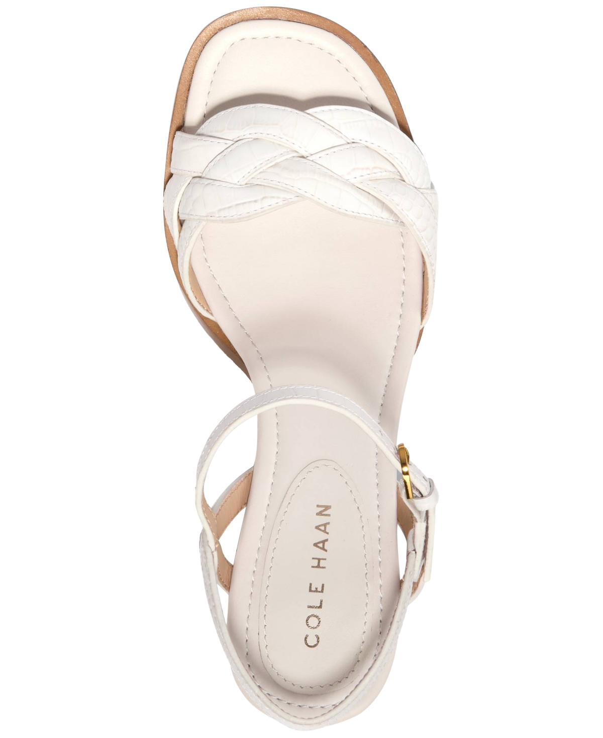 Cole Haan Ambrose Braid Ankle Strap Sandal In Ivory Croc