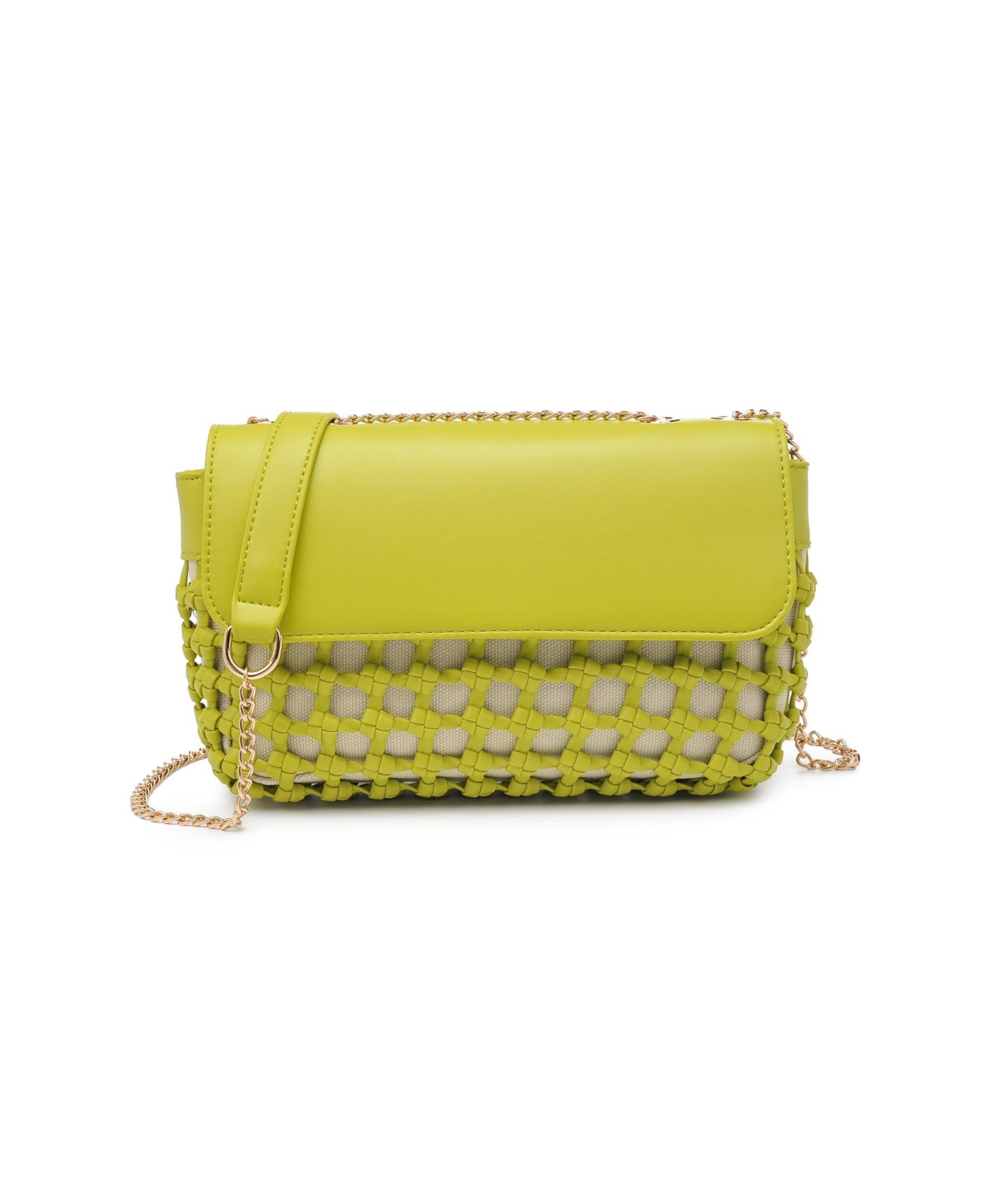 Urban Expressions Erin Braided Medium Crossbody Bag In Citron