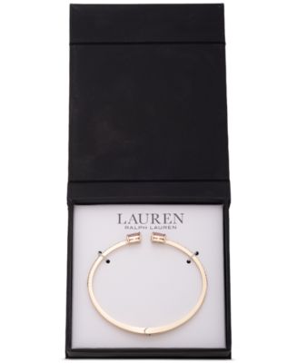 【LAUREN RALPH LAUREN】Gold PaveThin Bangle ブレスレット Lauren Ralph Lauren Pavé Gold-Plated Stone Hinge Bangle