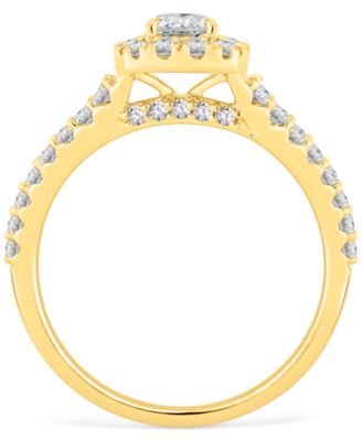 Diamond Halo Engagement Ring (1 ct. t.w.) in 14k Yellow Gold