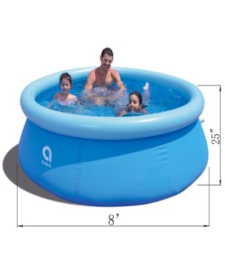 8 Ft x 25" Prompt Set Inflatable Outdoor Backyard Swimming Pool, Blue