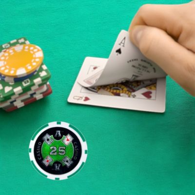 Ace Casino Poker Chips (25-Pack) – Clay Composite, $25 Value for Casual Poker Games