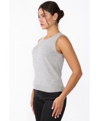 Women's 100% Cashmere Tank Tops Sleeveless Crewneck Sweater Vest