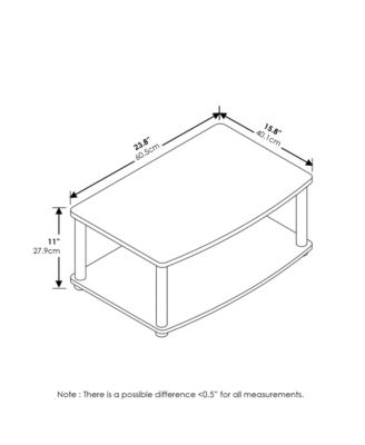 Turn-N-Tube No Tools 2-Tier Elevated TV Stands- Oak Grey & Black - 11 x 23.8 x 15.8 in.