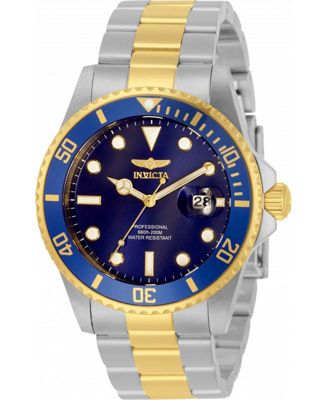 Invicta Men's 33268 Pro Diver Quartz 3 Hand Blue Dial Watch - Macy's