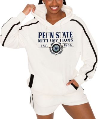 Women's Cream Penn State Nittany Lions Down, Set, Go Pullover Hoodie and Shorts Set