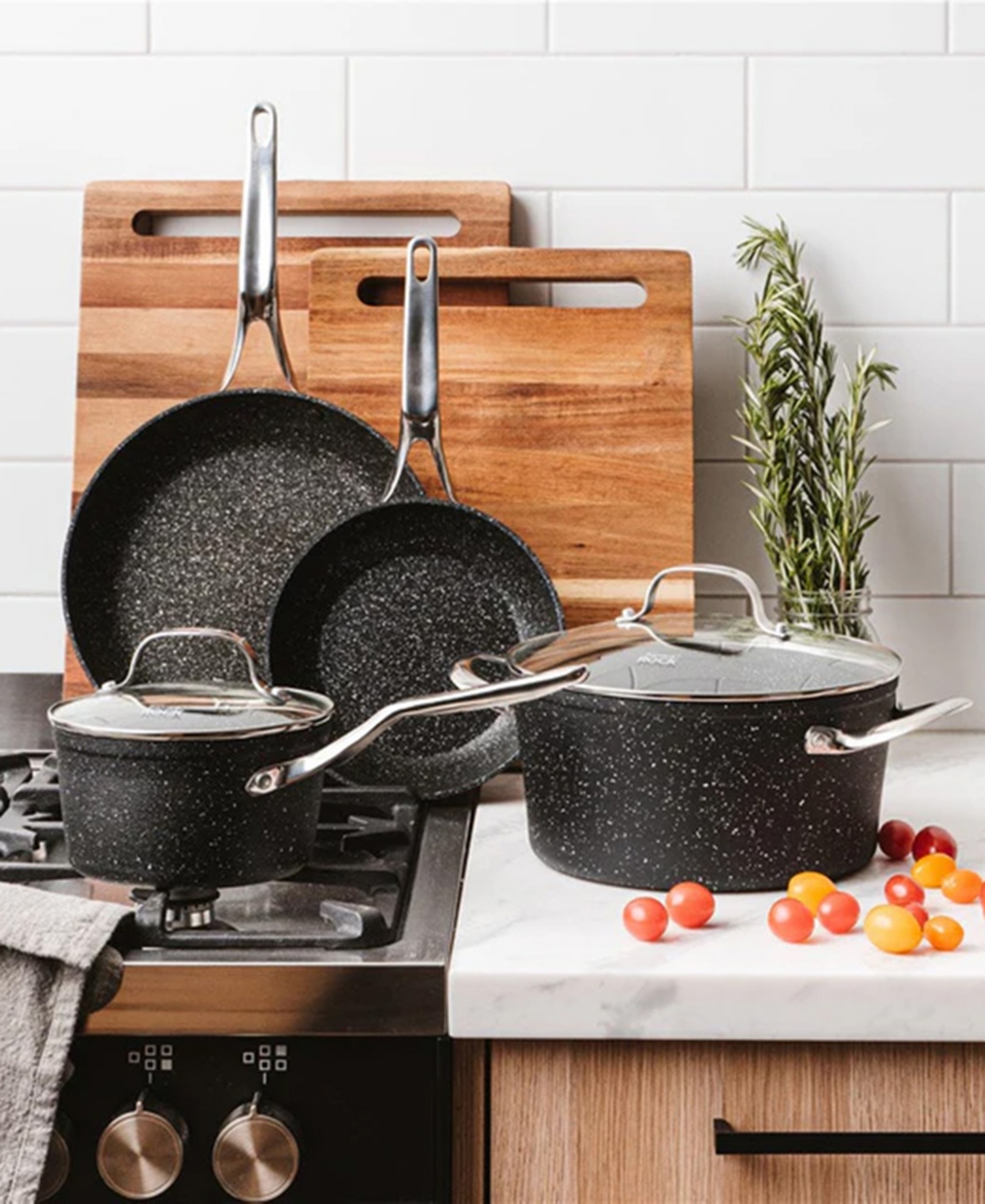 Cuisine::pro Ironroc 6pc Cast Aluminum Set In Black