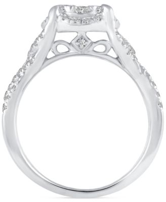 Diamond Cluster Engagement Ring (3/4 ct. t.w) in 14k White Gold