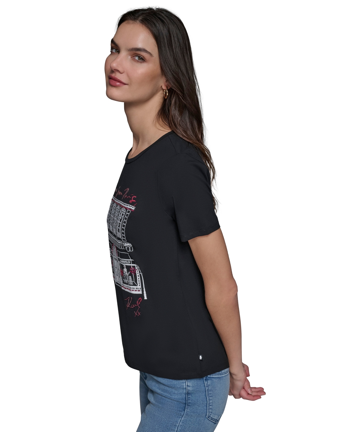 Karl Lagerfeld Paris Women's Shopping Graphic T-Shirt