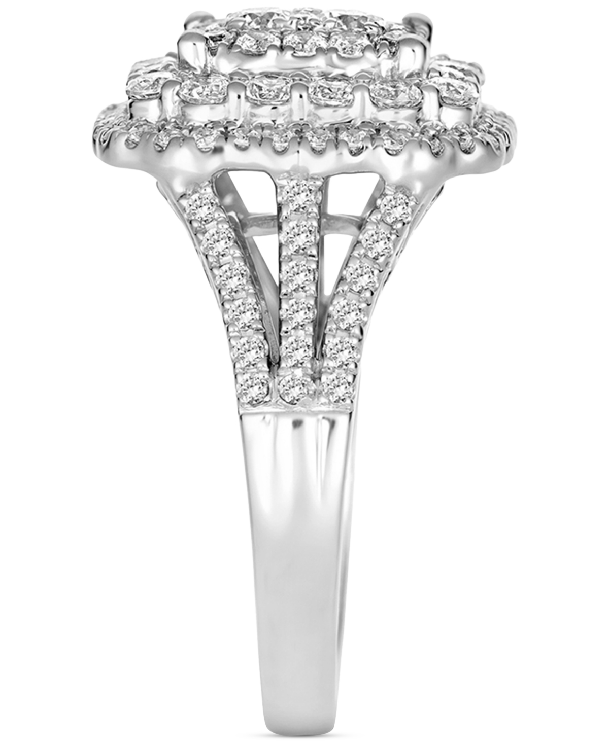 Macy's Diamond Cluster Engagement Ring (1-3/4 Ct. T.w) In 14k White Gold In White Gold