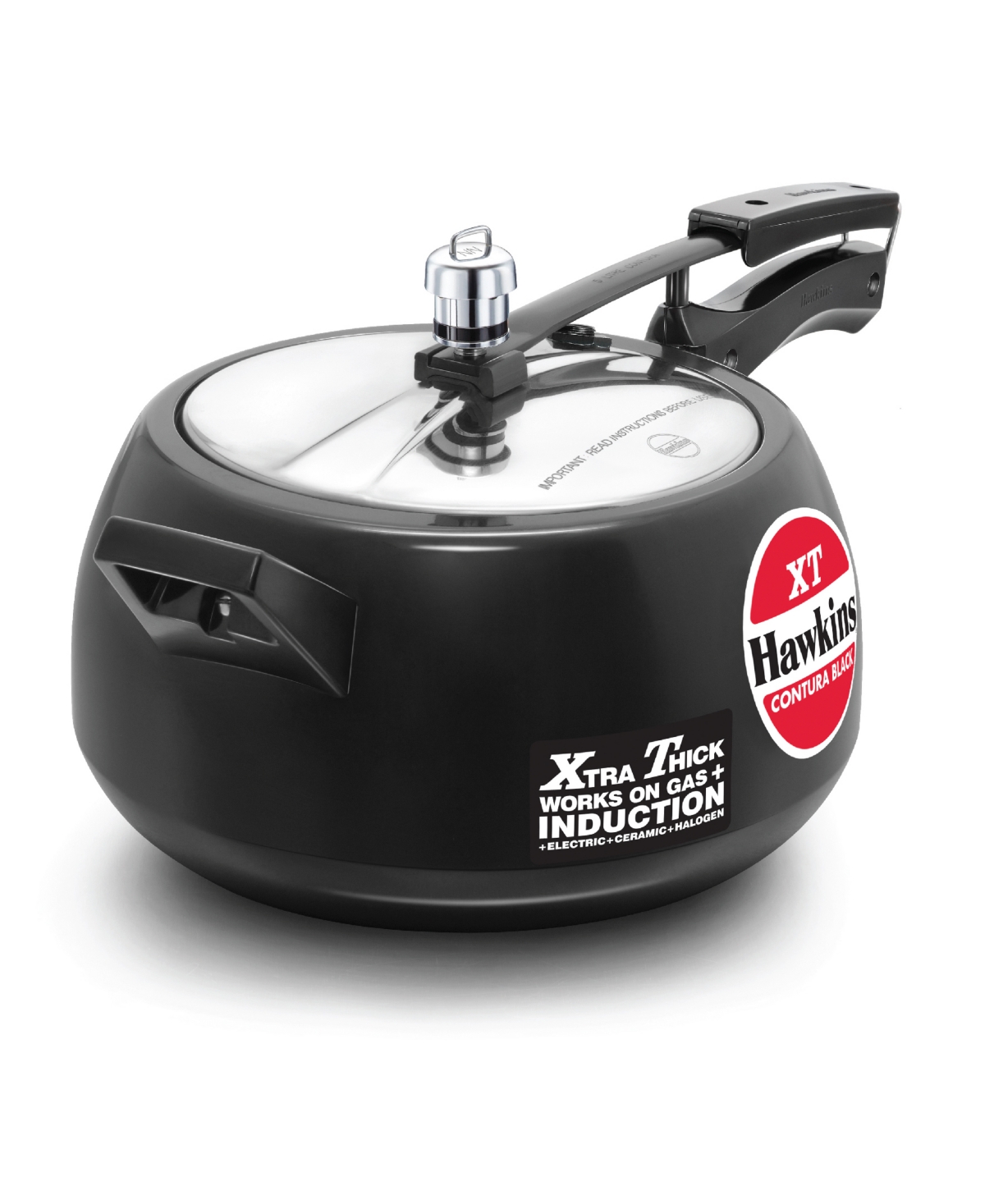 Hawkins Contura 5 Lliter Hard Anodized Induction Compatible Extra Thick Base Pressure Cooker In Black