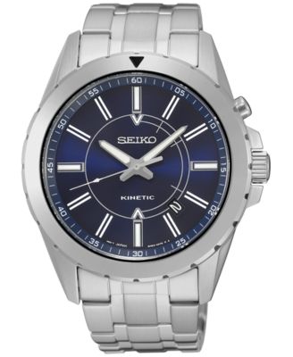 Seiko - Men's Kinetic Recraft Series Stainless Steel Bracelet Watch 42mm SKA703