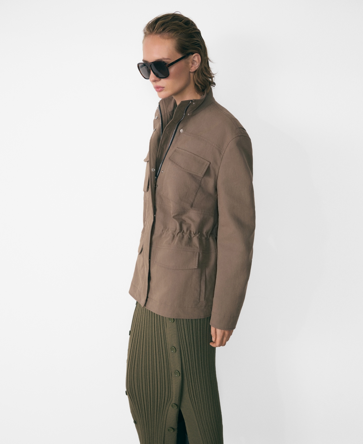 Mango Women's Pockets Detail Turtleneck Parka