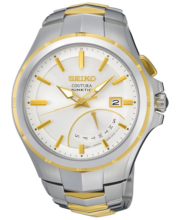 Seiko Men's Automatic Coutura Kinetic Retrograde Two-Tone Stainless Steel  Bracelet Watch 43mm SRN064 & Reviews - Macy's