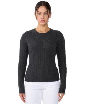 Women's 100% Cashmere Crewneck Sweater | Chuncky Cashmere Cable-knit Sweaters