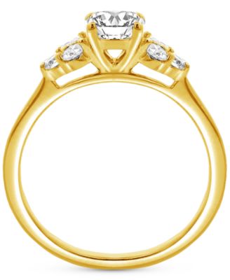 Diamond Shoulder Cluster Engagement Ring (1 ct. t.w.) in 14k Gold
