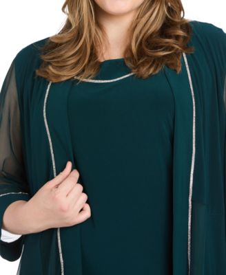 Plus Size Rhinestone-Trim Jacket & Sheath Dress