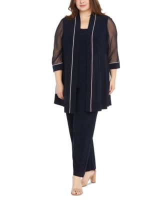 R & M Richards - Plus Size Layered-Look Top & Pull-On Pants