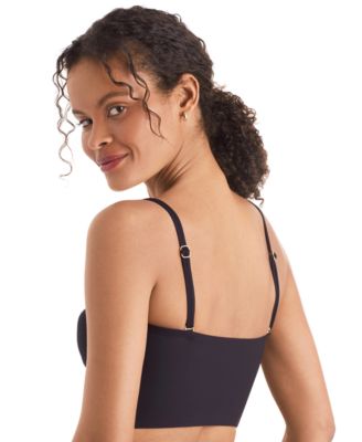 Women's Slit-Neck Bandeau Tankini Top 