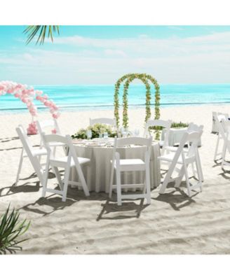 4 Pack Resin Folding Chairs with Padded Seat