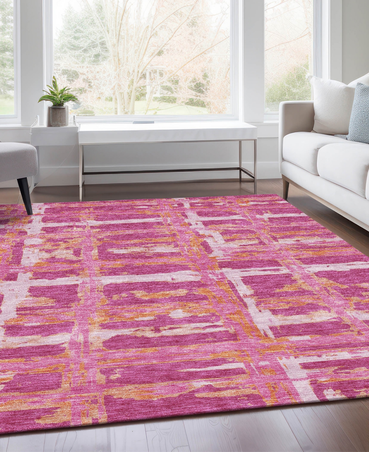 Addison Chantille Acn745 5'x7'6" Area Rug In Rose