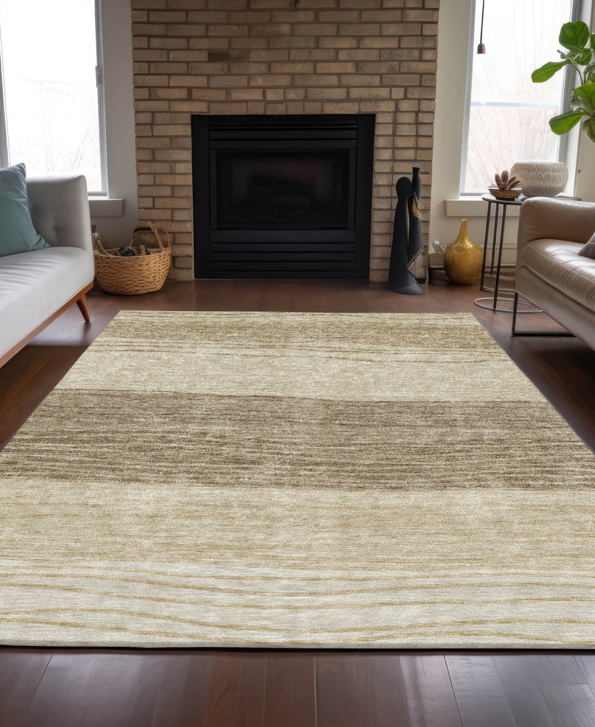 Addison Chantille Acn735 2'6"x3'10" Area Rug In Beige