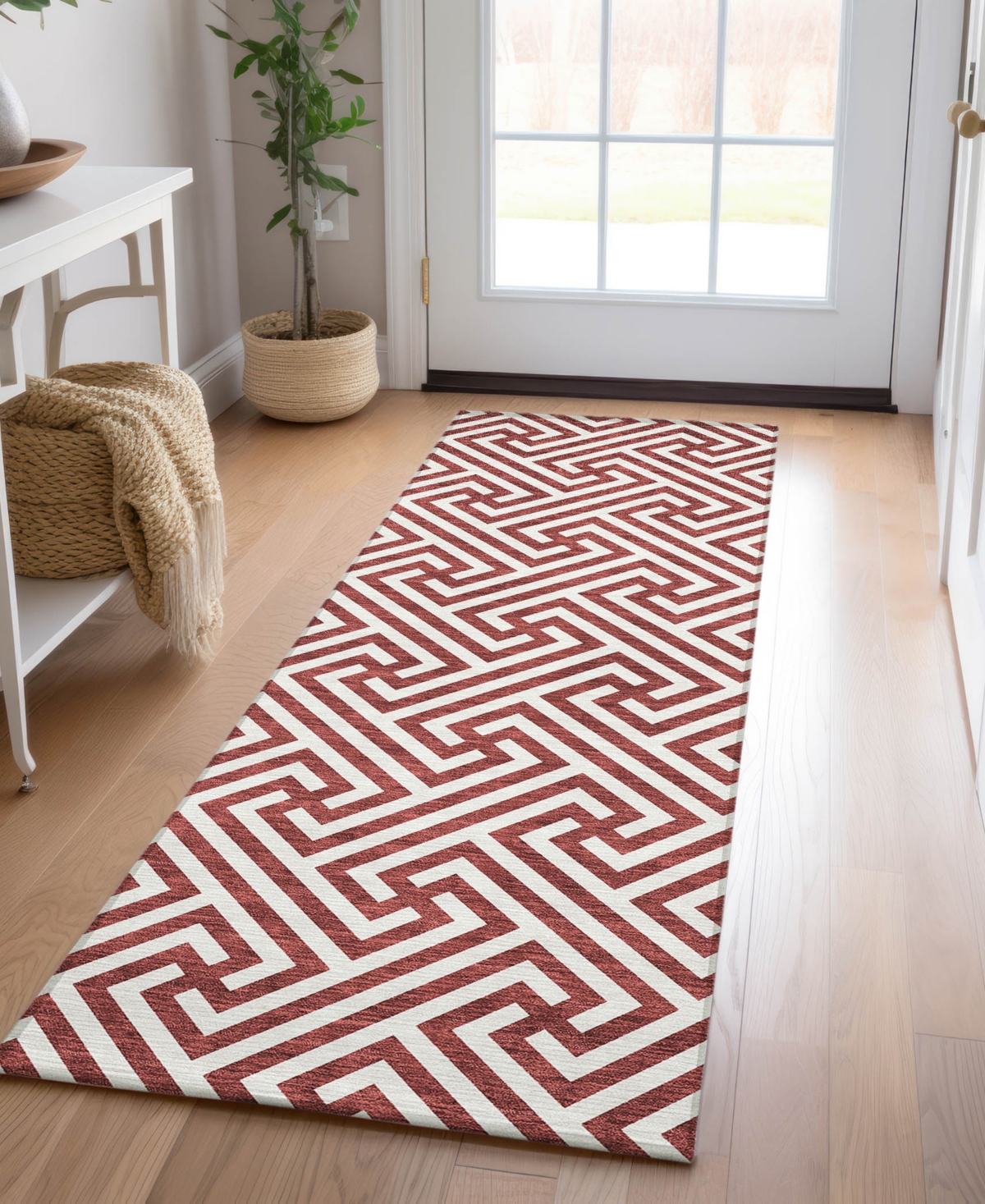 Addison Chantille Acn731 2'3"x7'6" Runner Area Rug In Maroon
