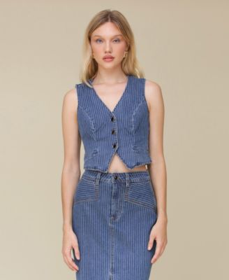 Avec Les Filles - Women's Tailored Fitted Button-Front Vest
