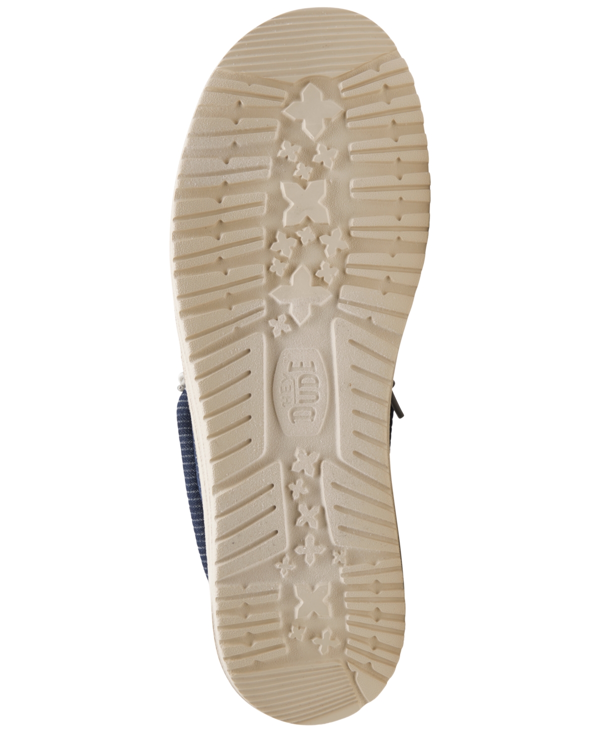 Hey Dude Men's Wally Hickory Denim Slip-On Casual Moccasin Sneakers from Finish Line - White, Tan
