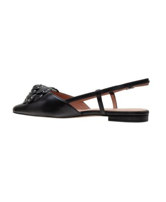 CADIE Microstud Rosette Slingback Flats