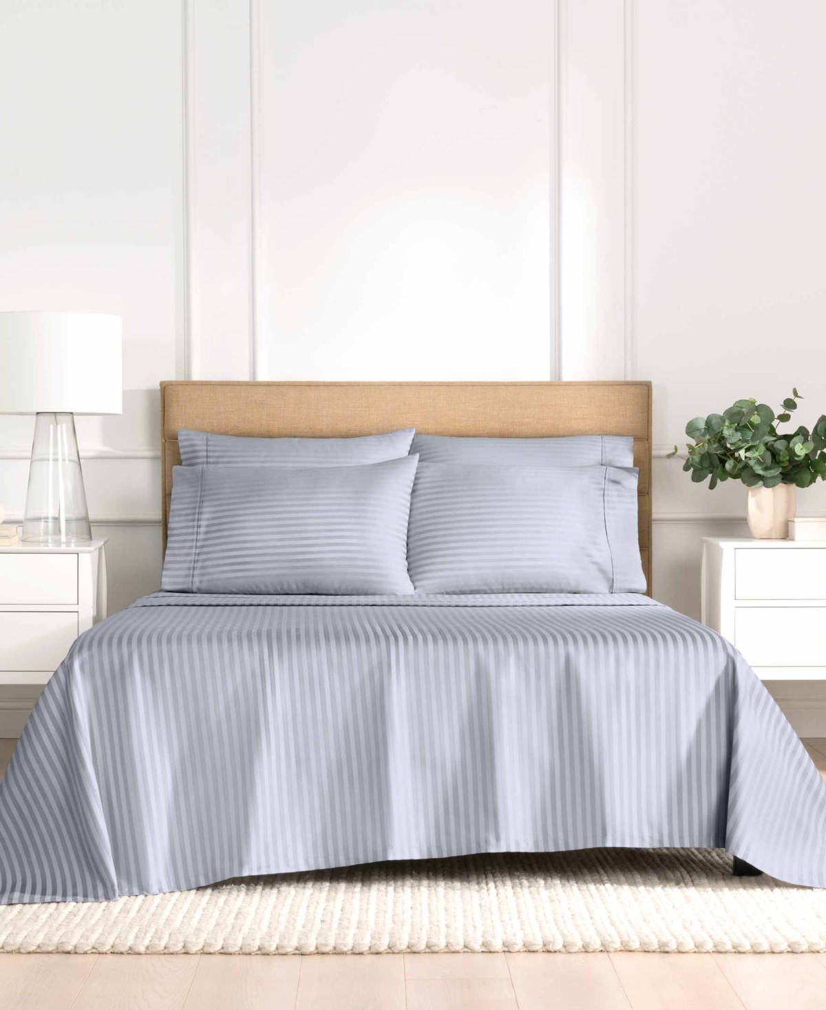 Fairfield Square Collection Brookline 1400 Thread Count 6 Pc. Sheet Set, King, Exclusively At Macy's In Purple