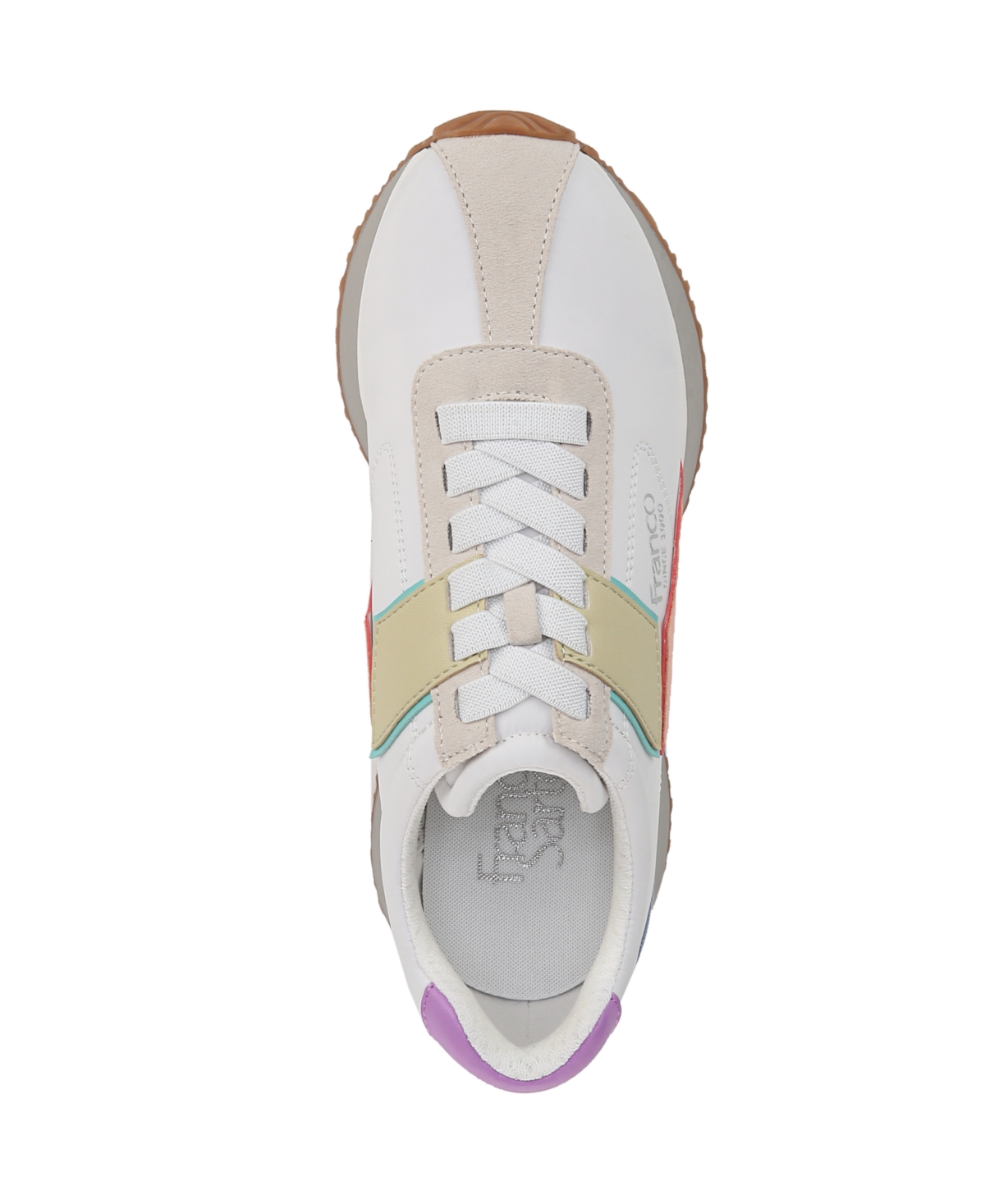 Franco Sarto Women's Erica Lace Up Platform Sneakers In Multi White Leather,faux Leaher,fabric