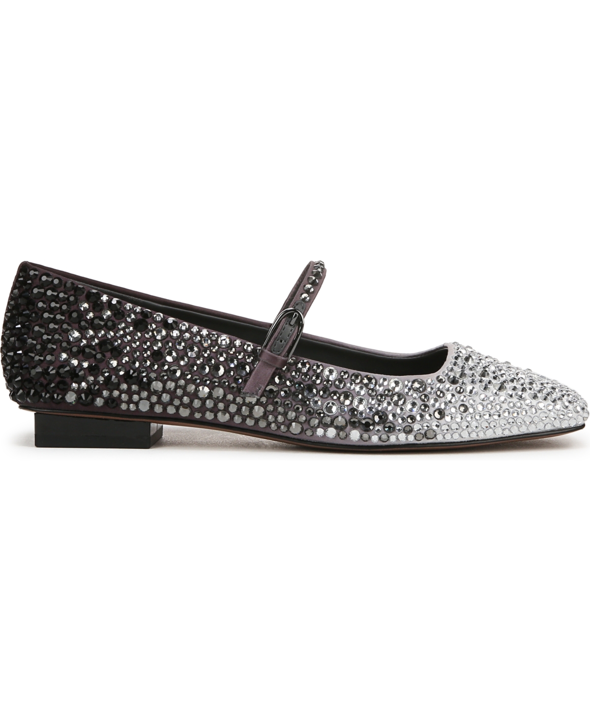 Franco Sarto Women's Tinsley Rhinestone Square Toe Mary Jane Flats In Silver Gemstone,fabric