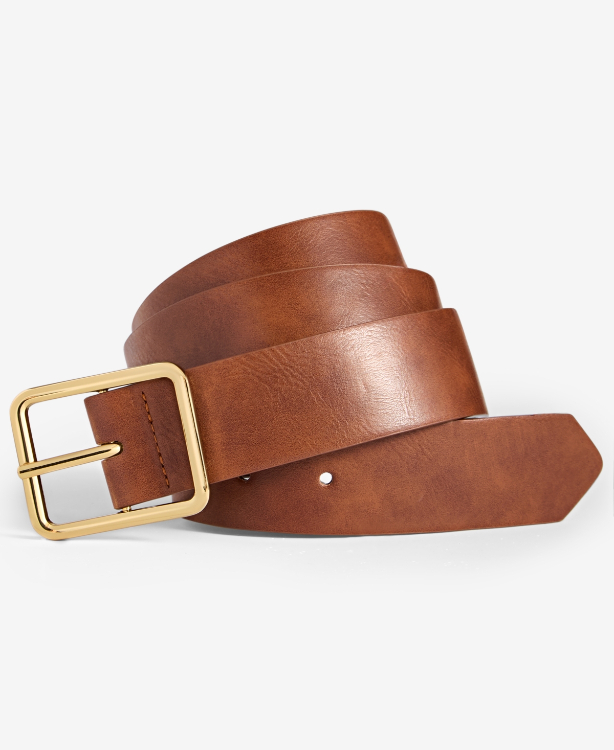 Inc International Concepts Casual Solid Belt, Created For Macy's In Cinnamon