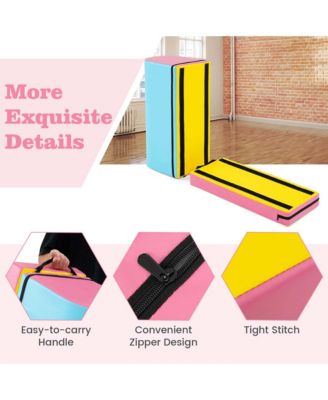 Mailbox Tumbling Mat Gymnastics Vaulting Box with Detachable Mat & Carrying Handle