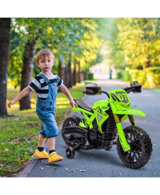 6V Kids Motorcycle with Training Wheels, Horn & Start Sound,