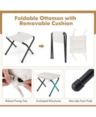 Modern Accent Chair with Folding Footrest and Head Pillow