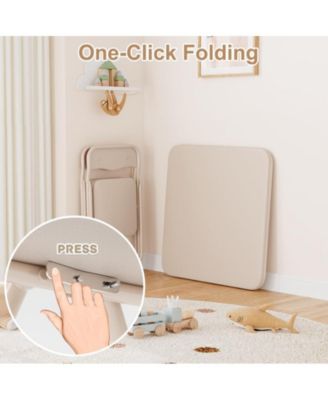 3-Pc. Steel & PU Foldable Ergonomic Kids Table and Chair Set