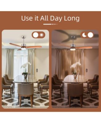 GUNUN 52 Inch Reversible Ceiling Fan with LEDAdjustable Temperature