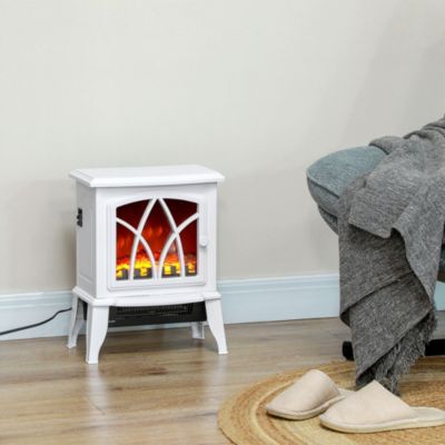 Electric Fireplace Heater with Realistic LED Flames and Logs