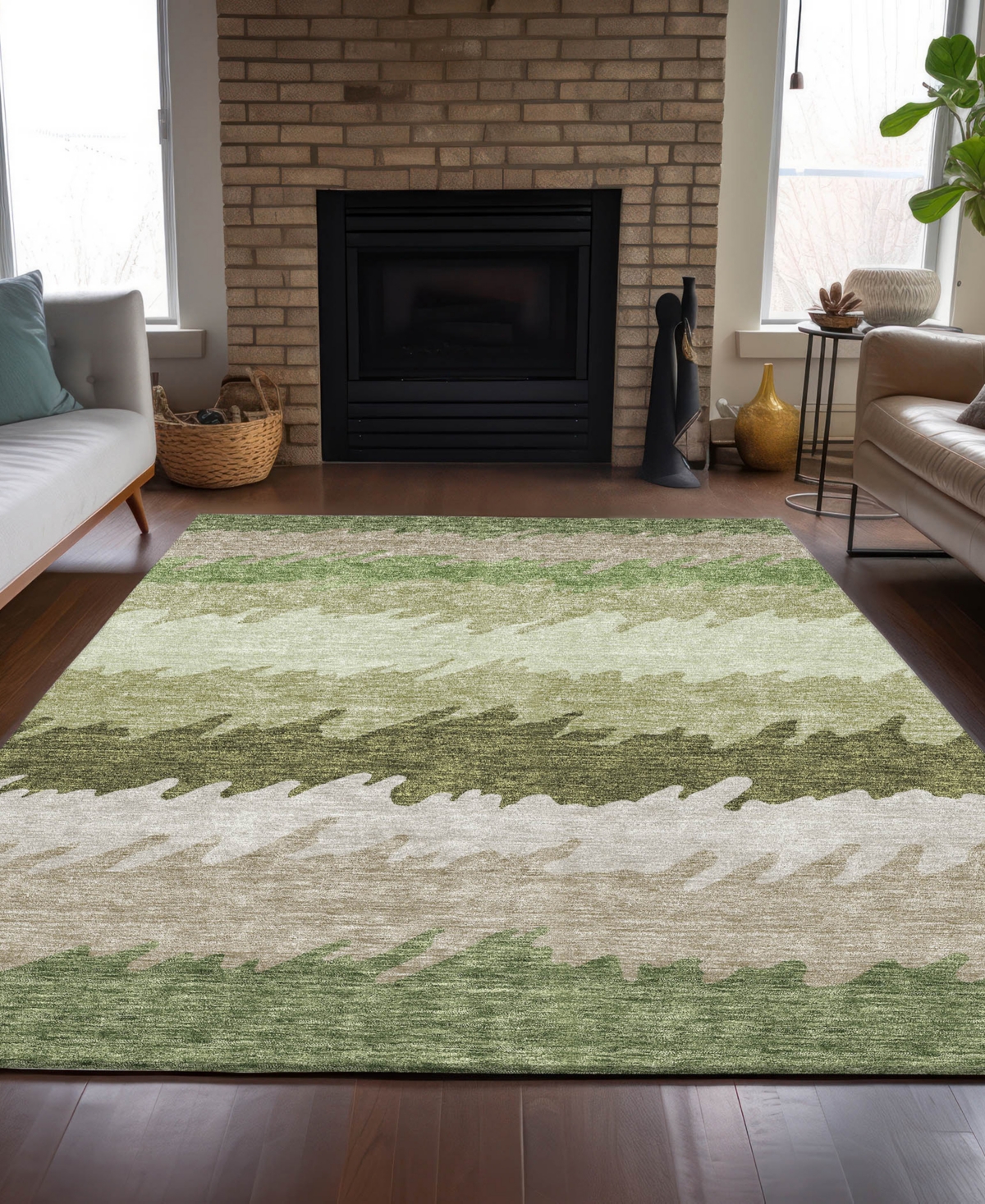 Addison Chantille Acn736 9'x12' Area Rug In Green