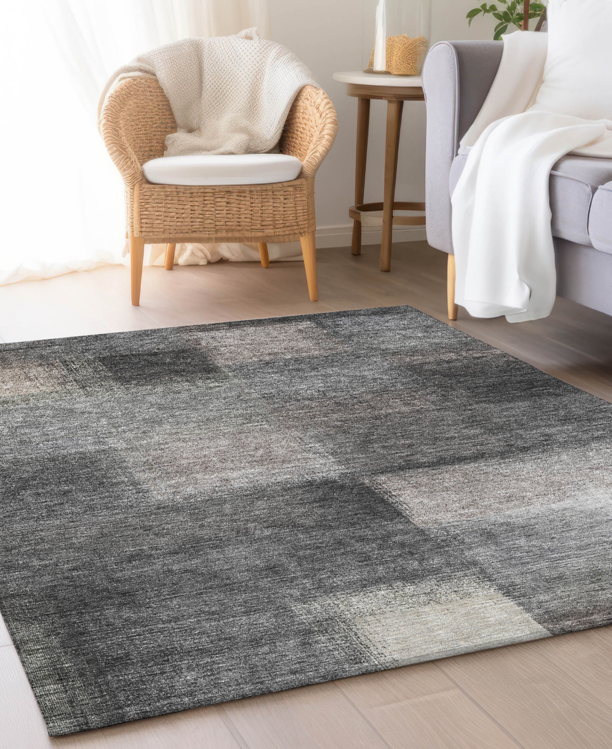 Addison Chantille Acn742 5'x7'6" Area Rug In Charcoal