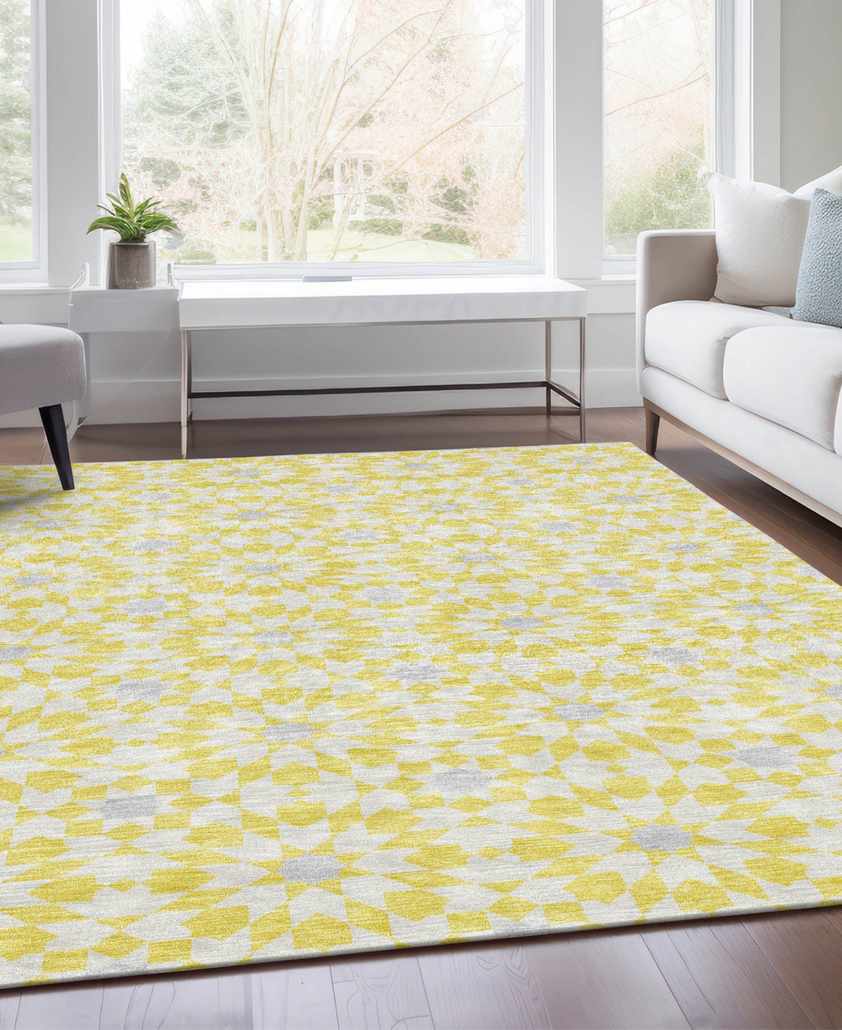 Addison Chantille Acn734 5'x7'6" Area Rug In Yellow