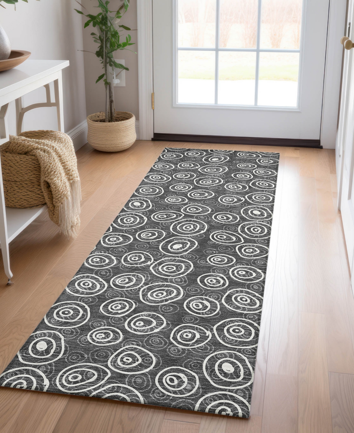 Addison Chantille Machine Washable Acn728 2'3"x7'6" Runner Area Rug In Black