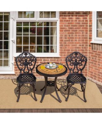 3-Piece All-Weather Cast Aluminum Patio Bistro Set